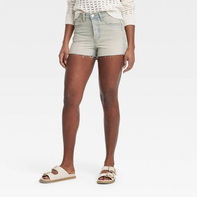 Women's High-Rise Cutoff Mini Jean Shorts - Light Vintage Wash 10