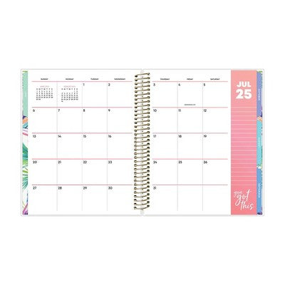 Blue Sky 7"x9" Livewell 2025-2026 Weekly/Monthly Spiral Coil Planner Laminated Lynnie Navy Waves
