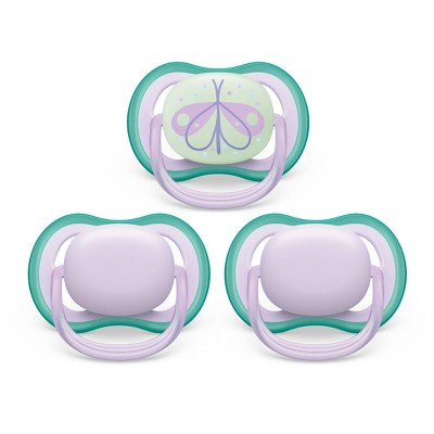 Philips Avent Ultra Air Day Time Pacifier 0-6m - Fresh Lilac/Butterfly - 3pk