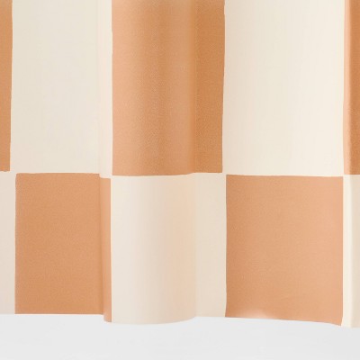 13pc PEVA Checkerboard Shower Curtain and Rings Set Multi - Room Essentials
