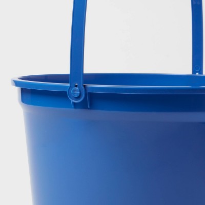 8"x9" Round Plastic Easter Bucket with Stickers Dark Blue - Spritz