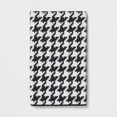 Waffle Houndstooth Hand Towel Black/White - Room Essentials