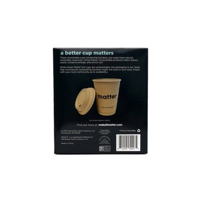Matter Compostable Hot Disposable Cup with Lid - 12oz/10ct