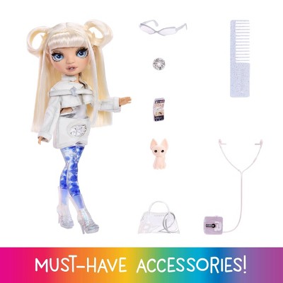 Rainbow High Sparkle and Shine Whitney with Magic Bubbles in Legs White Hair 11"
