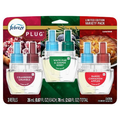 Febreze Plug Triple Air Freshener Refills - Mixed Winter - 2.63 fl oz/3ct