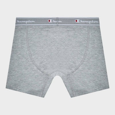 Champion Men's Iconic Essentials 5pk Wicking Boxer Briefs - Heathered Blue/Gray M