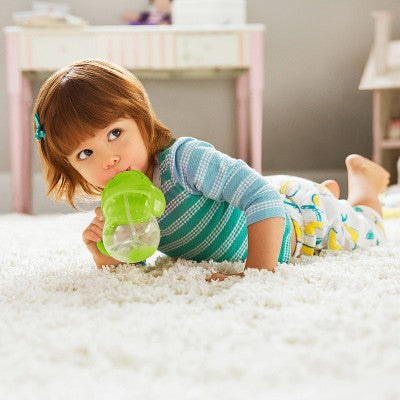 Munchkin 2pk Click Lock Weighted Blue/Green Straw Cup 7oz