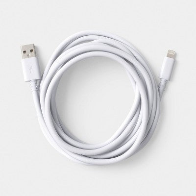 10ft USB-A to Lightning Cable - dealworthy White