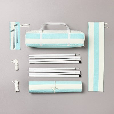 Bold Stripe Sun Shade Light Blue/Cream/Green - Hearth & Hand with Magnolia (LOCAL PICKUP ONLY)