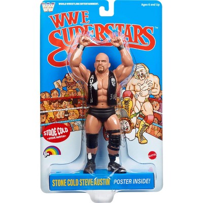 LJN WWE Superstars "Stone Cold" Steve Austin Action Figure, 1980s Retro 8" Collectible Toy