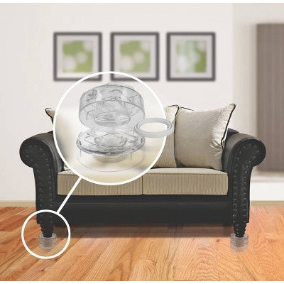 Slipstick Stack-Its 1" tall Clear Stackable Furniture and Chair Riser 3.5" Round: Floor Care Accessories, 8 Pack