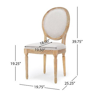 Set of 2 Phinnaeus Dining Chair Beige - Christopher Knight Home: Upholstered, Rubberwood Frame, 250lb Capacity (LOCAL PICKUP ONLY)
