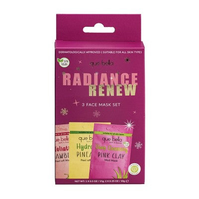 Que Bella Holiday Radiance Renew Face Mask Gift Set - 3pc