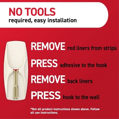 Command Damage-Free Medium 6 Wire Hooks and 8 Strips Cream Speckle