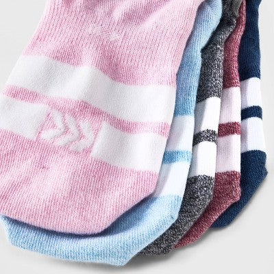 Women's 6pk Lightweight Varsity Striped Liner Athletic Socks - All In Motion Assorted Colors 4-10
