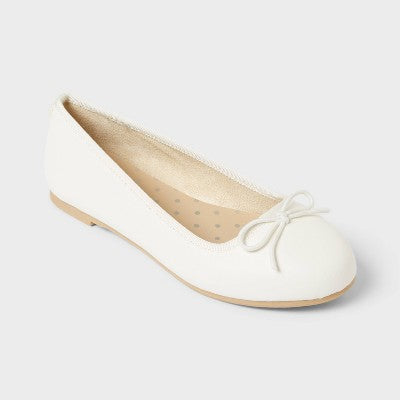 Girls' Diana Slip-On Ballet Flats - Cat & Jack White 4