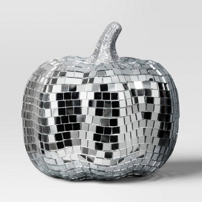 Disco Glass Pumpkin Figurine - Hyde and EEK! Boutique Silver
