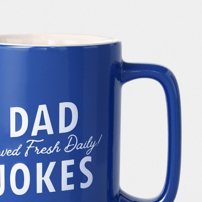 14oz Dad Jokes Tall Can Mug Blue - Room Essentials