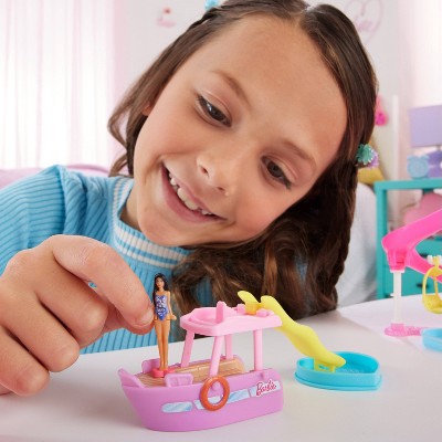 Barbie Mini BarbieLand Doll & Vehicle Set with 1.5" Doll & Dream Boat