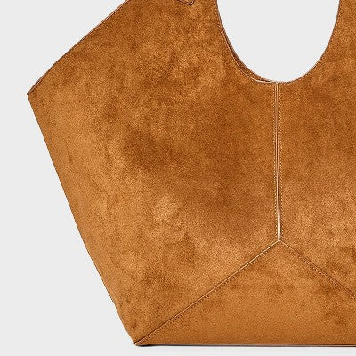 Slouchy Faux Suede Tote Handbag - Universal Thread Tan