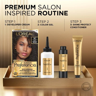 L'Oreal Paris Superior Preference Fade-Defying Color + Shine System - 6.5 fl oz - 5CB M Chestnut Brown - 1 kit
