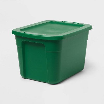 18gal NonLatching Christmas Tote Green - Brightroom (LOCAL PICKUP ONLY)