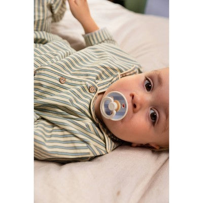 Bibs Pacifier Gift Set 0-24m - Dusty Blue Stripe