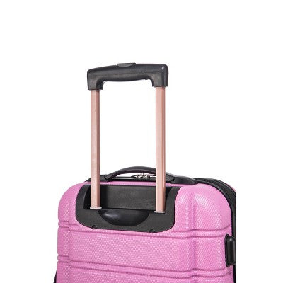 Rockland Melbourne Hardside Expandable Spinner Luggage Carry On Suitcase - Pink