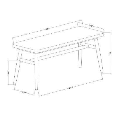 Shaker Wooden Dining Bench - Black - Hearth & Hand with Magnolia: Rubberwood Frame, Seats 2, Farmhouse Style (LOCAL PICKUP ONLY)