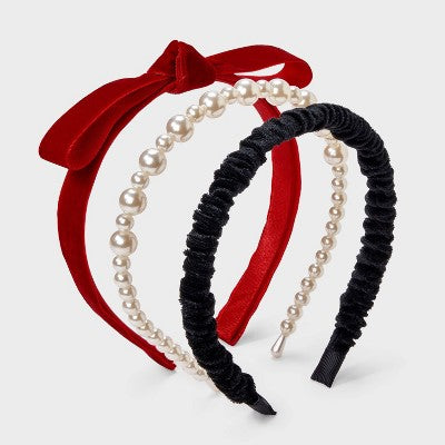 Girls' 3pk Holiday Headband Set - Cat & Jack