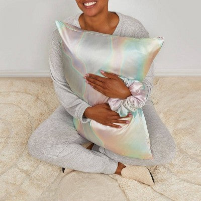 Kitsch Well Rested Satin Pillowcase & Pillow Scrunchie Aura - 2pc