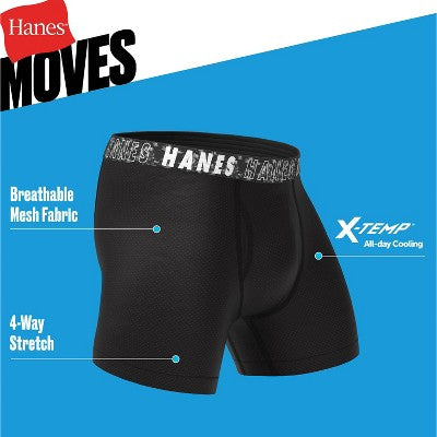 Hanes Boys' 5pk Moves Peformance Stretch Boxer Briefs - colors may vary M