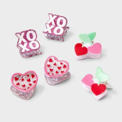 Girls' 6pk Heart Mini Claw Clip Set - Cat & Jack