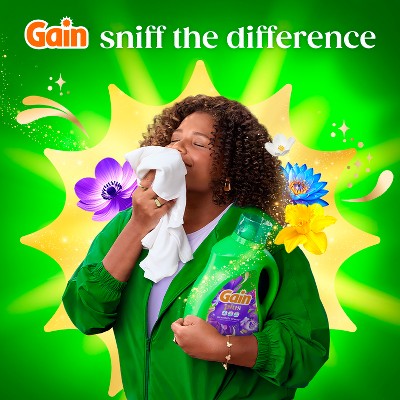 Gain Moonlight Breeze Plus Liquid Laundry Detergents 45 Loads - 60oz: Spill-Resistant Lid, Deep Cleaning, Cold Water Detergent