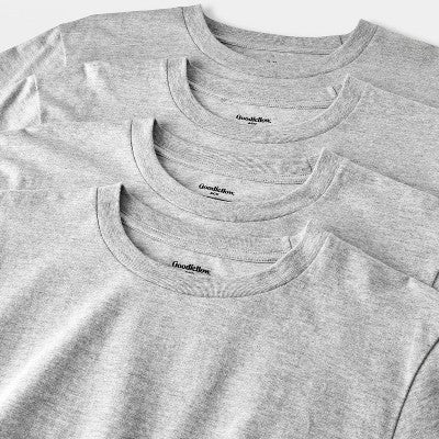 Men's Short Sleeve Crew Neck T-Shirt - Goodfellow & Co Heathered Gray M: Lightweight Jersey,