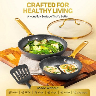 Granitestone Armor Max Gold 14 Piece Nonstick Hard Anodized Cookware set with Utensils (LOCAL PICKUP ONLY)