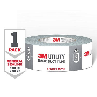 3M 1.88" x 30 Yards Utility Basic Duct Tape Gray