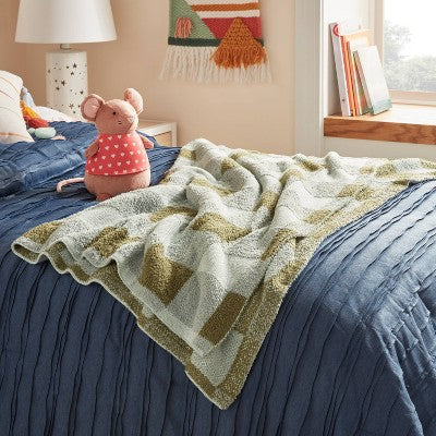 Knit Kids' Throw Blanket Green - Pillowfort