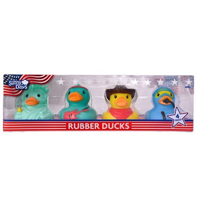 Sunny Days Squeeezy 4pk Americana Rubber Ducks Fidget Toy