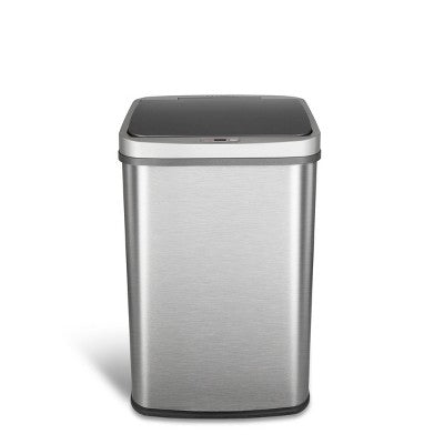 Nine Stars 13gal Motion Sensor Rectangular Shape Stainless Steel Trash Can Brushed Silver (LOCAL PICKUP ONLY)