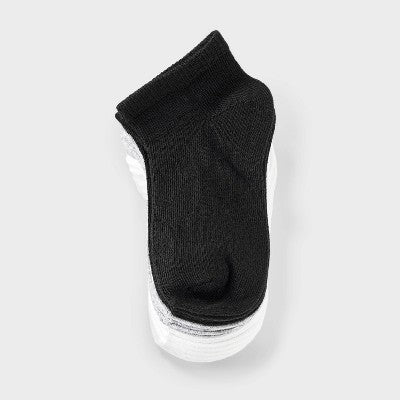 Toddler 8pk Low Cut Socks - Dealworthy 2T-3T White/Gray/Black: Knit Lightweight Banded Cuff
