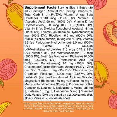 MaryRuth's Liquid Morning Multivitamin + Hair Growth - Peach Mango - 1 fl oz