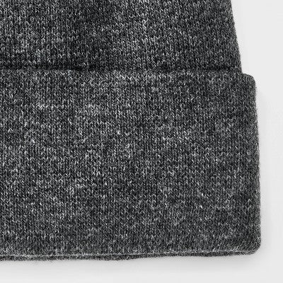 Men's Knit Cuffed Beanie - Goodfellow & Co Charcoal Gray
