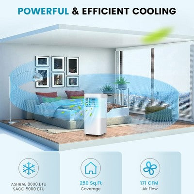 Costway 5000 BTU (8000 BTU ASHRAE) Portable Air Conditioner 4-in-1 AC Unit with Cool Fan Dehum Sleep Mode (LOCAL PICKUP ONLY)