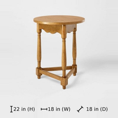 Scalloped Side Table Light Oak - Threshold designed with Studio McGee Assembly Required (LOCAL PICKUP ONLY)