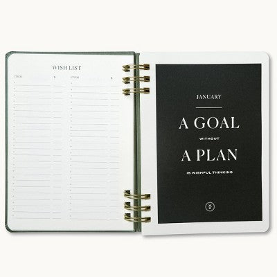 Wit & Delight 2025 Weekly/Monthly Planner 8"x5.75" Double Spiral Evergreen