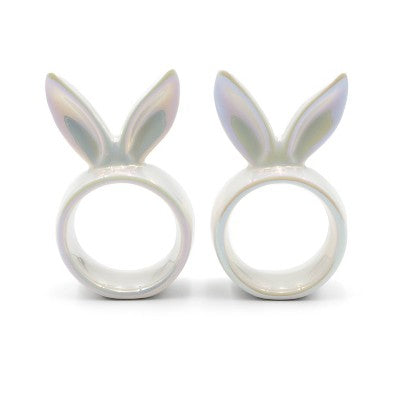 2pk Iridescent Napkin Rings Bunny Ears - Bullseye's Playground