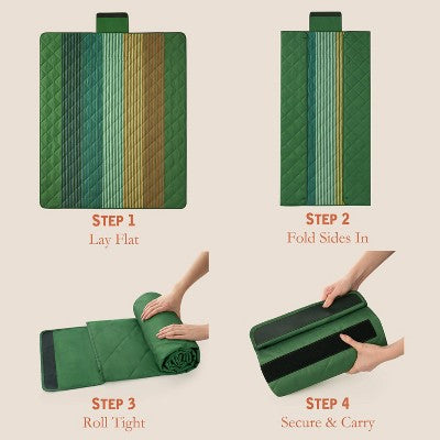 Weatherproof Vintage Camping Stripe Throw Blanket
