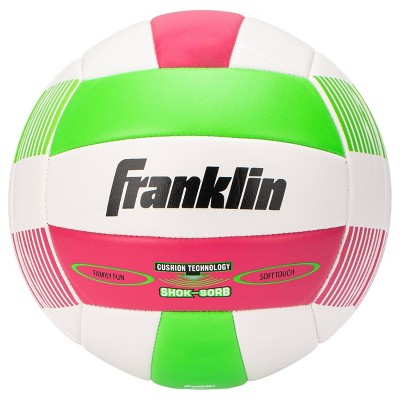 Franklin Sports Super Soft Spike Volleyball - Lime/Pink: Indoor & Outdoor Use, PVC Shell