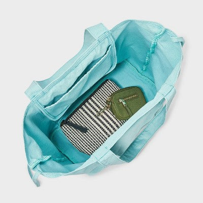 Washed Canvas Tote Handbag - JoyLab Light Blue